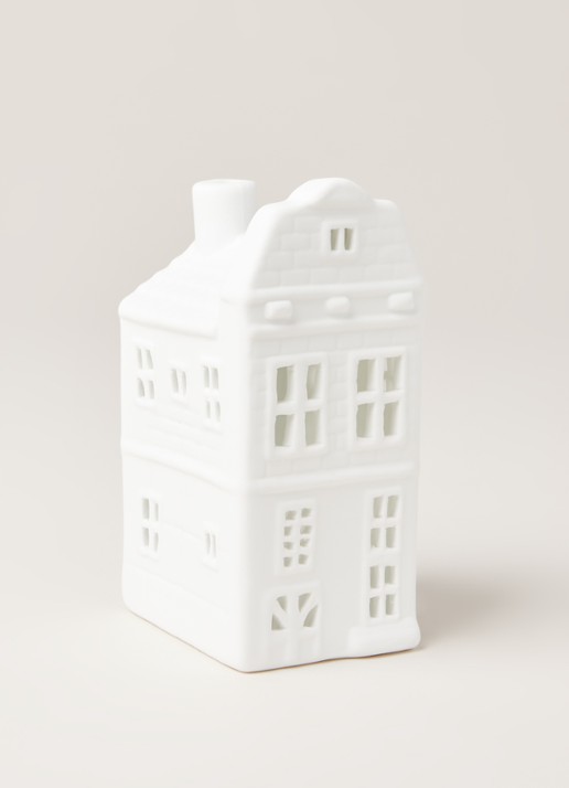 &Klevering Canal house waxinelichthouder 13,5 cm - voorkant 2 wit