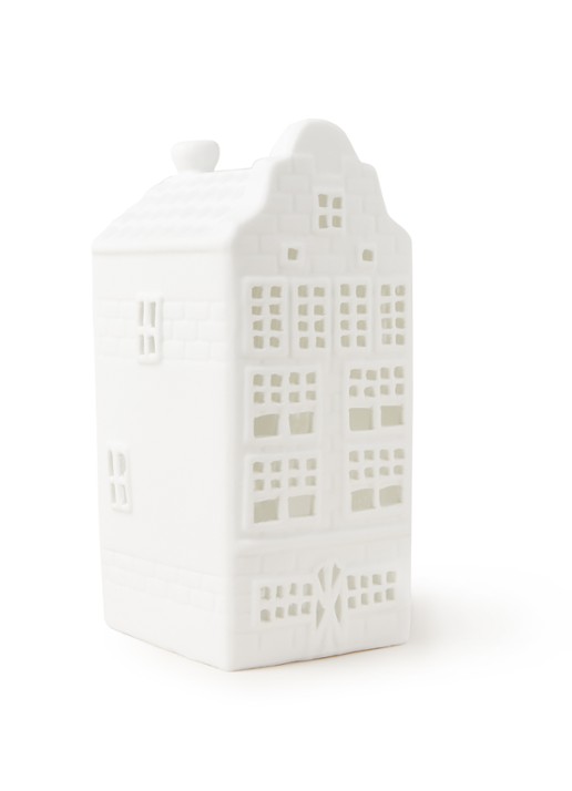 &Klevering Canal house waxinelichthouder 13 cm - voorkant 2 wit