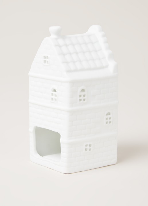 &Klevering Canal house waxinelichthouder 13 cm - detail wit