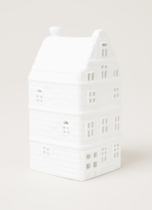 &Klevering Canal house waxinelichthouder 13 cm - voorkant 3 wit