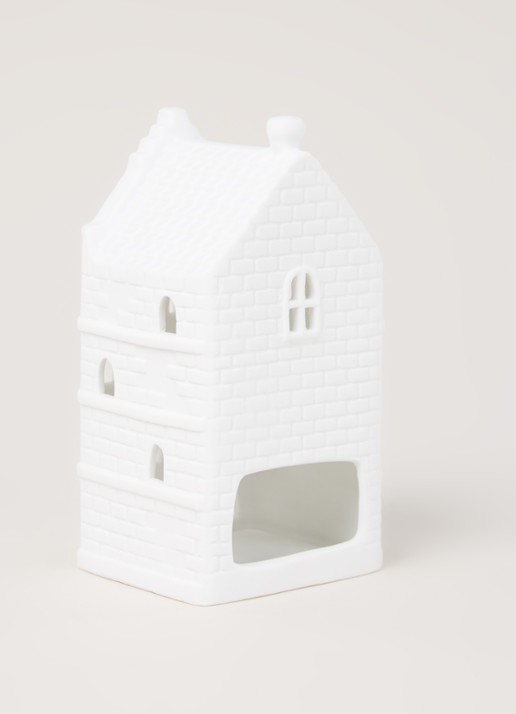 &Klevering Canal house waxinelichthouder 16 cm - detail 3 wit