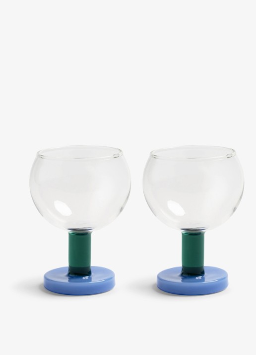 &Klevering Cantine amber glazen set van 2 - voorkant 3 blauw