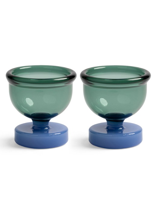 &Klevering Cantine eierdop 5,5 cm set van 2 - voorkant 2 donkergroen