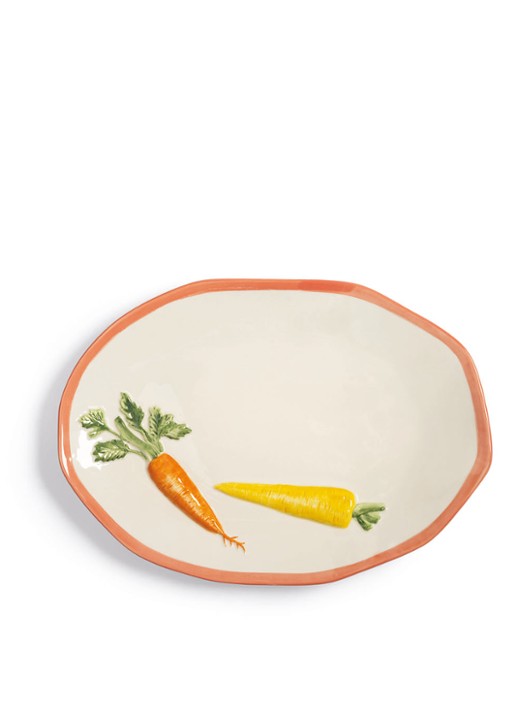 &Klevering Carota serveerschaal 40 cm - voorkant oranje