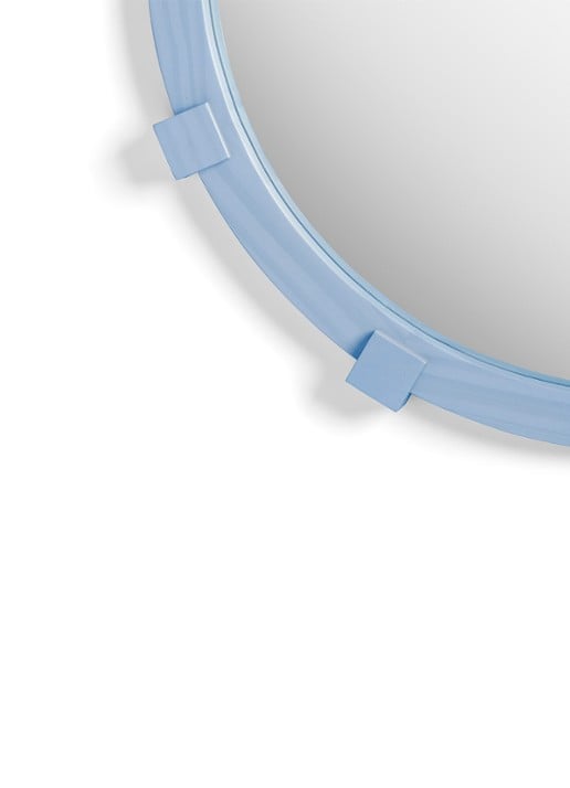 &Klevering Chunk wandspiegel 40 cm - voorkant 2 blauw