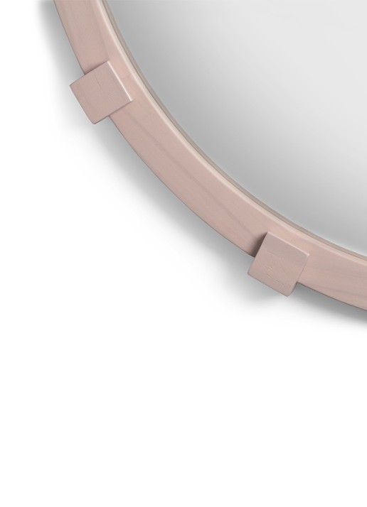 &Klevering Chunk wandspiegel 49,5 cm - voorkant 2 roze