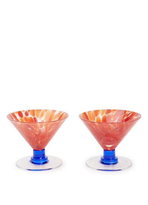 &Klevering Coupe Rialto cocktailglas 15 cl set van 2 - voorkant oranje