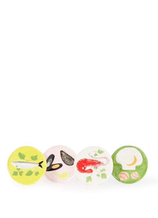 &Klevering De La Mer ontbijtbord 16 cm set van 4 - voorkant 2 multicolor