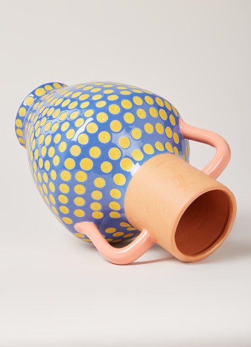 &Klevering Dotted vaas 25 cm  - detail blauw