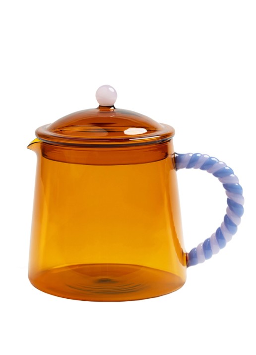 &klevering Duet theepot 1 liter - voorkant oranjebruin