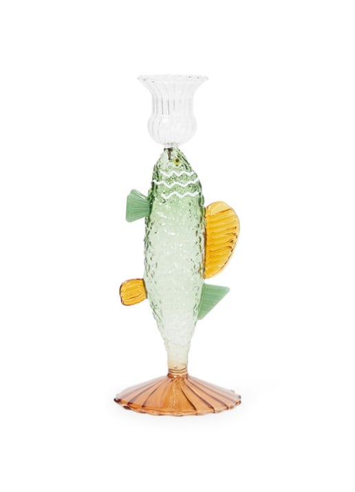 &Klevering Fish kandelaar 21 cm - voorkant groen