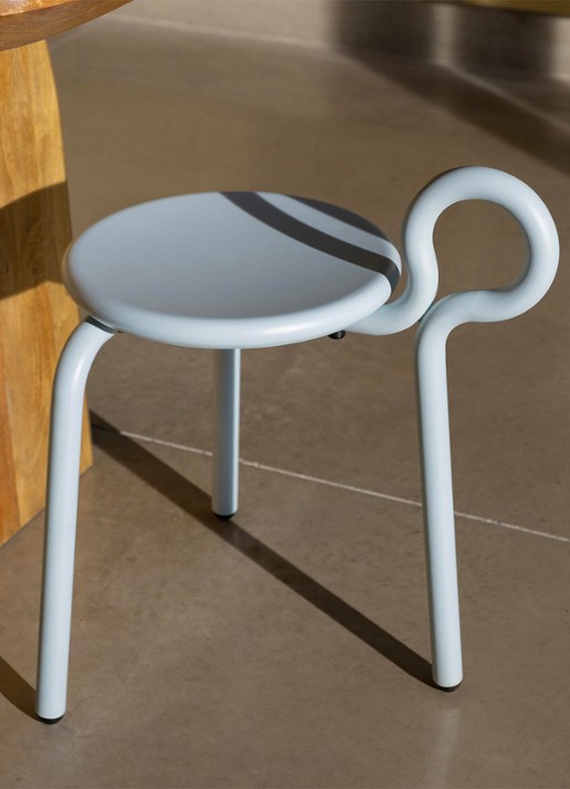 &Klevering Lasso kruk 58 cm - achterkant blauw