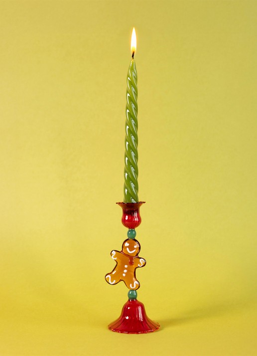 &Klevering Merry Gingerbread kandelaar 18 cm - achterkant rood