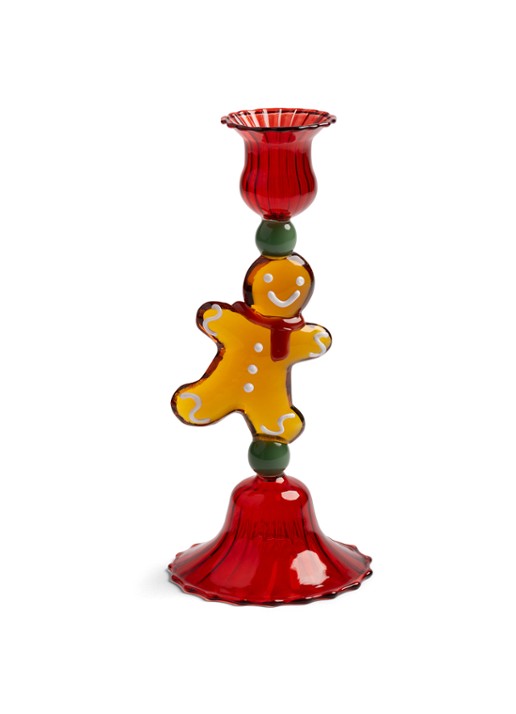 &Klevering Merry Gingerbread kandelaar 18 cm - voorkant 4 rood