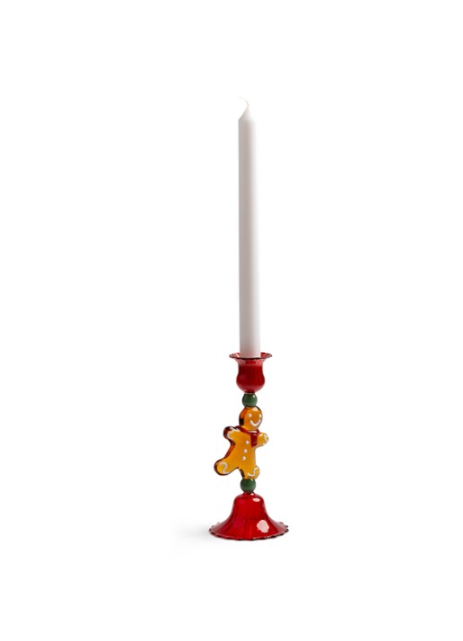 &Klevering Merry Gingerbread kandelaar 18 cm - voorkant 5 rood