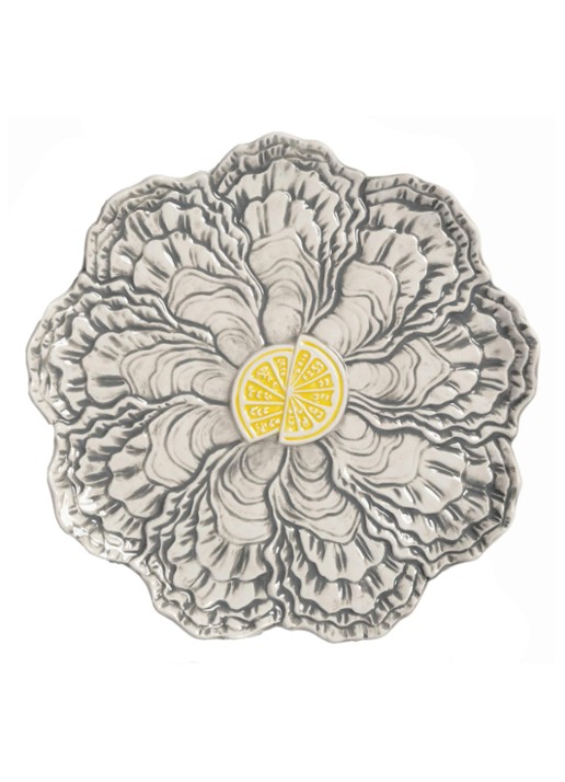 &klevering Oyster dinerbord 23 cm - voorkant grijs