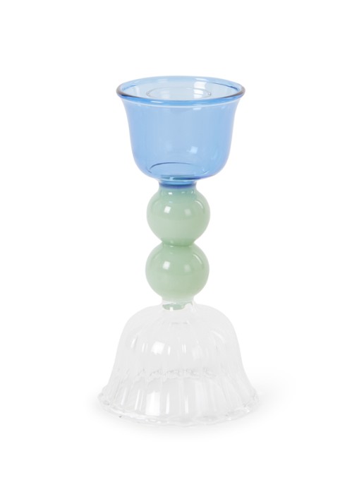 &Klevering Perle kandelaar 12 cm - voorkant blauw