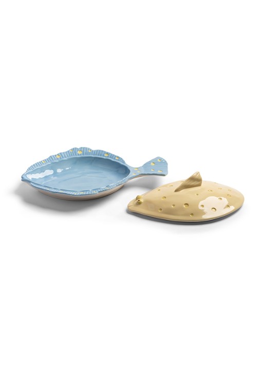&Klevering Plaice serveerschaal 29,5 cm - voorkant 3 staalblauw