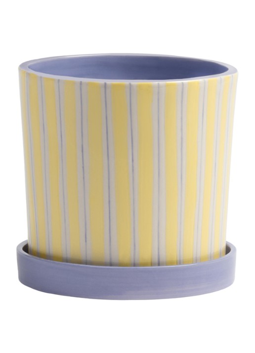 &klevering Ray bloempot 13,5 cm - voorkant vanillegeel