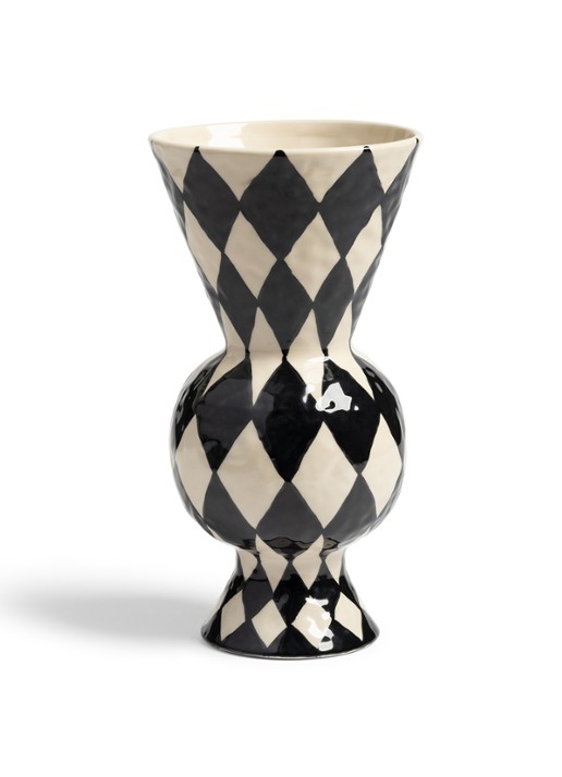 &Klevering Rhombic vaas 29,5 cm - voorkant zwart