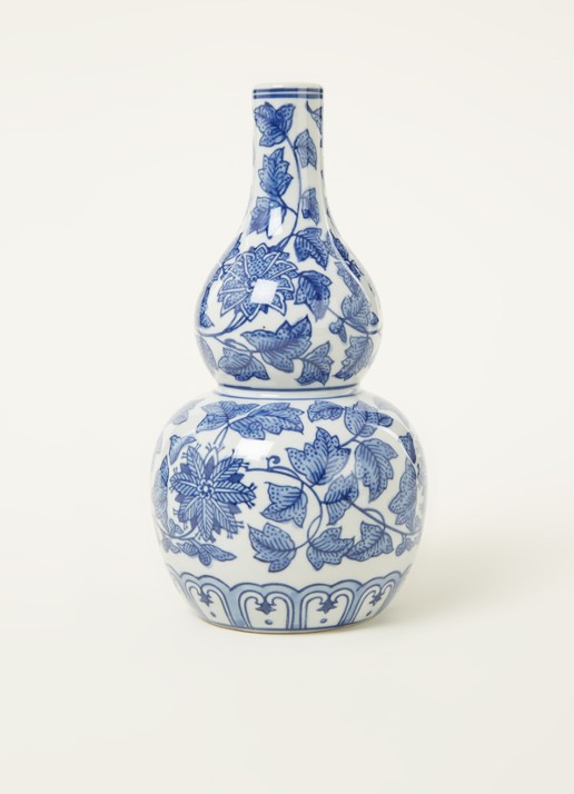 &Klevering Rijksmuseum Lotus vaas 24 cm - voorkant 3 blauw