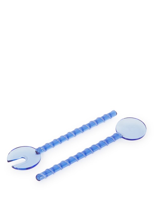 &Klevering Sling saladebestek 2-delig - voorkant blauw