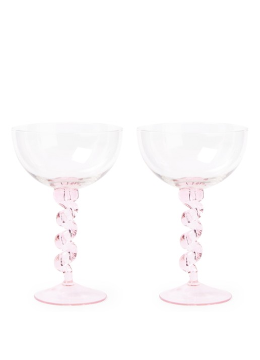 &Klevering Spiral coupe 30 cl set van 2  - voorkant lichtroze