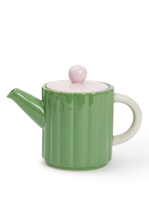 &Klevering Tube theepot 0,9 liter - voorkant groen