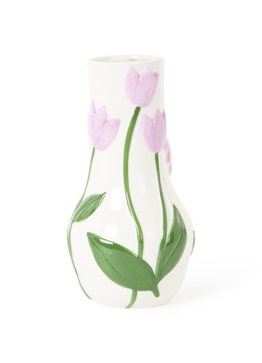 &Klevering Tulip vaas 30,5 cm - voorkant gebroken wit