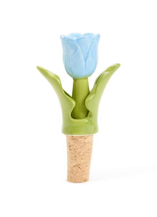 &Klevering Tulip wijnstopper - voorkant lichtblauw