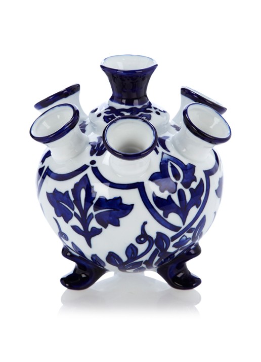 &Klevering Tulpenvaas 17 cm - voorkant blauw