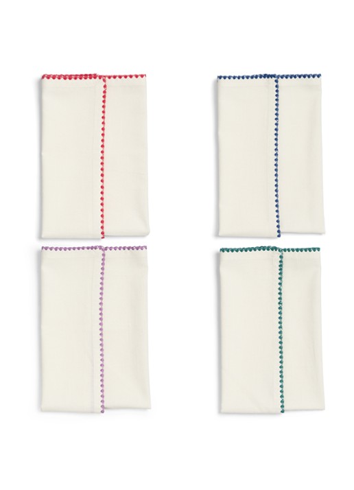 &Klevering Zigzag servet 45 x 45 cm set van 4 - voorkant 5 multicolor