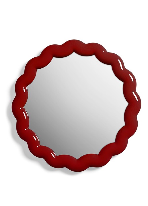 &Klevering Zigzag wandspiegel 40,5 cm - voorkant donkerrood