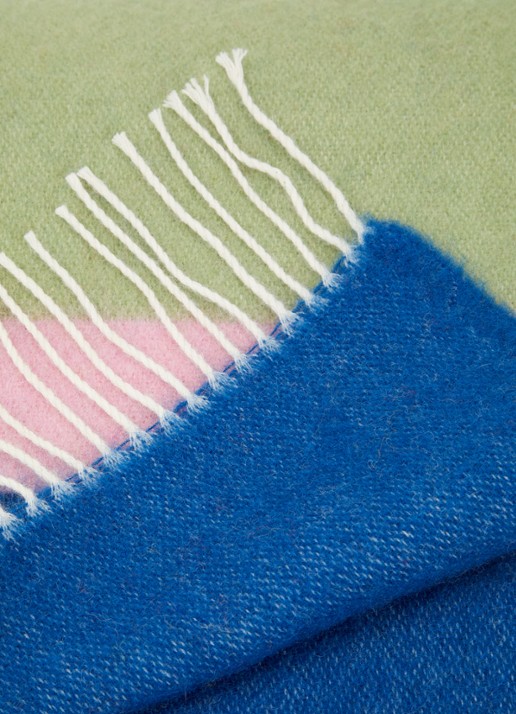 Klippan Arty plaid van wol 130 x 200 cm - detail 3 groen