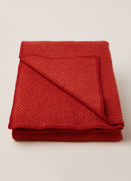 Klippan Nova plaid van lamswol 130 x 180 cm - voorkant 3 steenrood