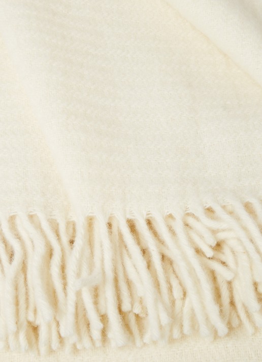 Klippan Ralph plaid van lamswol 130 x 200 cm - detail beige