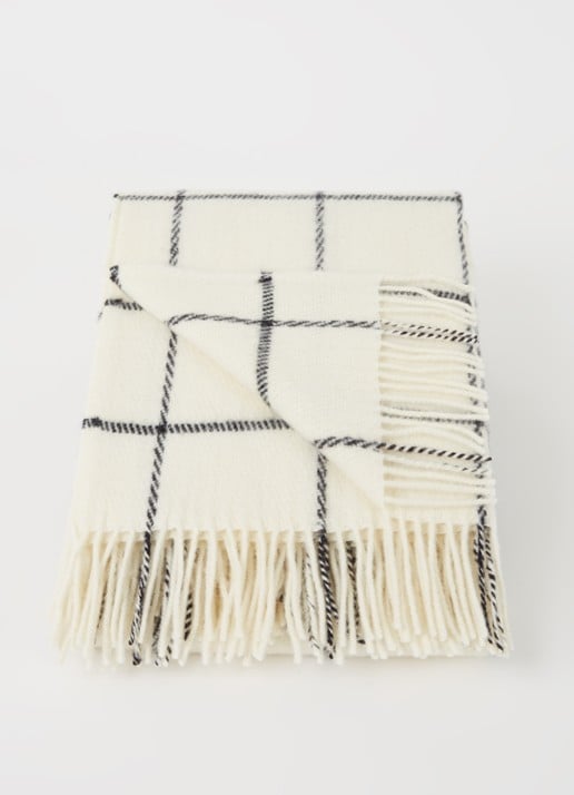 Klippan Vinga Island plaid van lamswol 130 x 200 cm - voorkant 2 gebroken wit