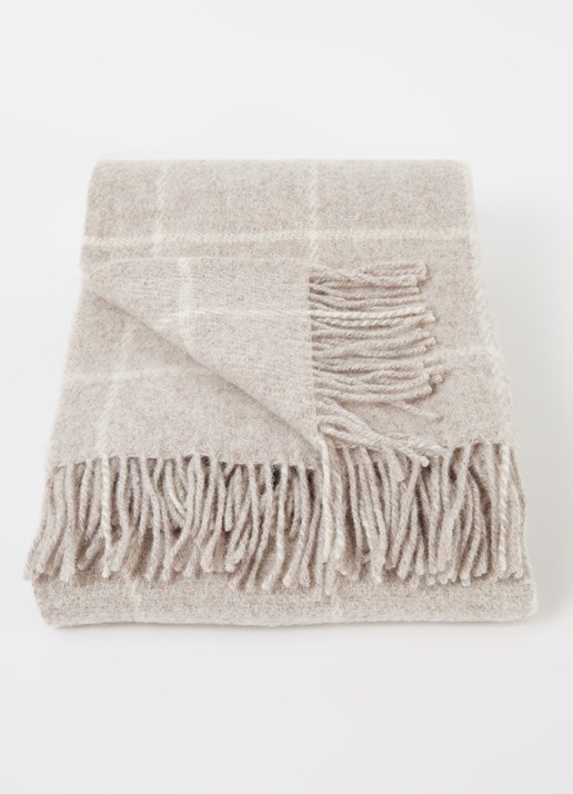 Klippan Vinga plaid van lamswol 130 x 200 cm - voorkant 2 beige