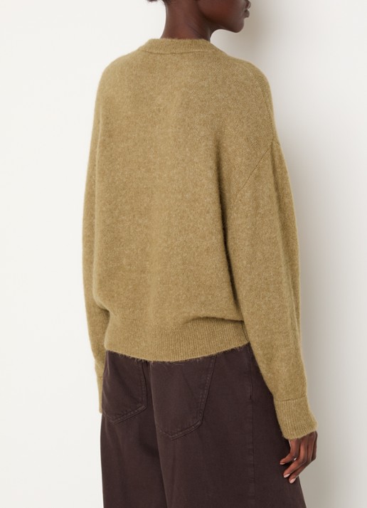 Knit-ted Britney grofgebreid vest met ronde hals - achterkant 2 camel