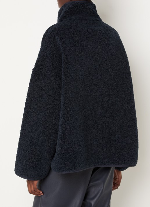 Knit-ted Jill jack van teddy met steekzakken - achterkant 2 donkerblauw