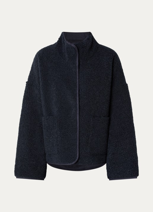 Knit-ted Jill jack van teddy met steekzakken - voorkant 3 donkerblauw