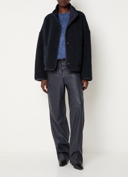 Knit-ted Jill jack van teddy met steekzakken - voorkant 5 donkerblauw