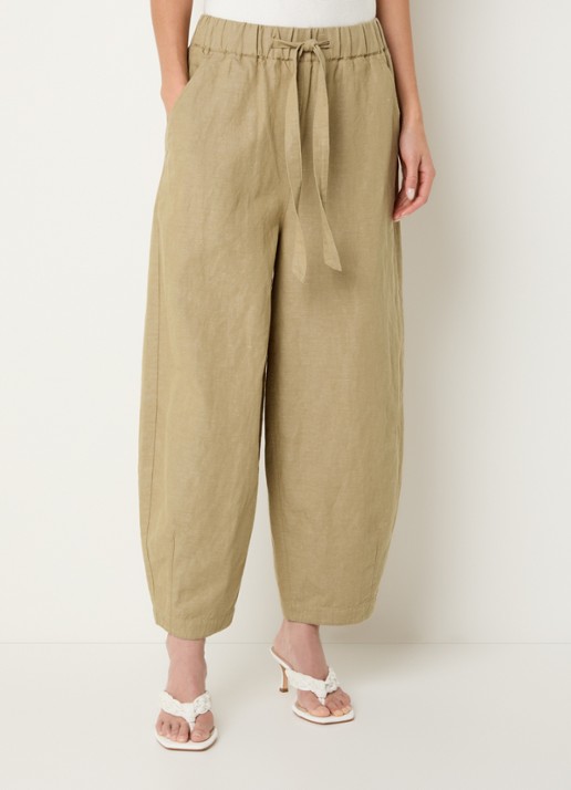 Knit-ted Mona high waist tapered fit broek met steekzakken