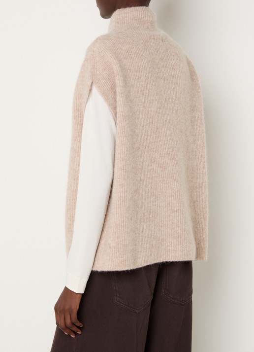 Knit-ted Rave spencer met opstaande kraag - achterkant creme