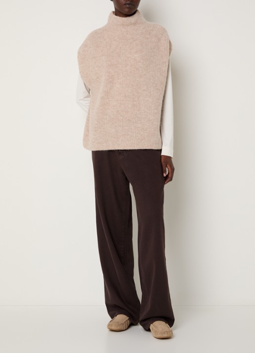 Knit-ted Rave spencer met opstaande kraag - voorkant 3 creme