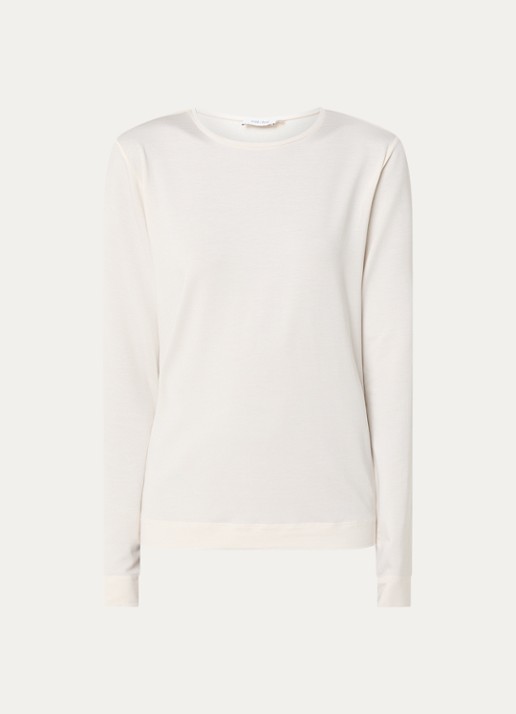 Knit-ted Zoe top met ronde hals - voorkant 2 gebroken wit