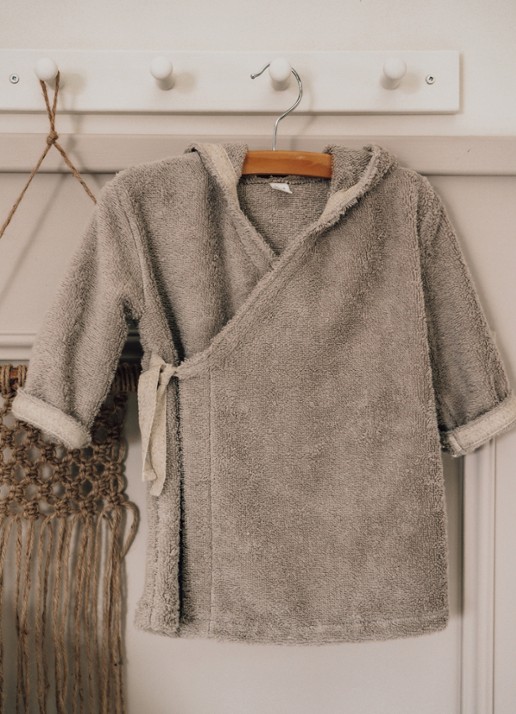 Koeka Dijon Daily badjas met capuchon - detail 5 beige