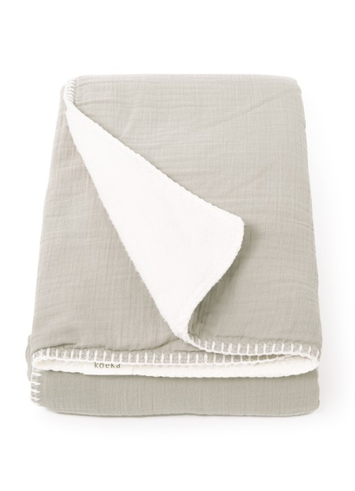 Koeka Teddy Faro wiegdeken 100 x 75 cm - voorkant lindegroen