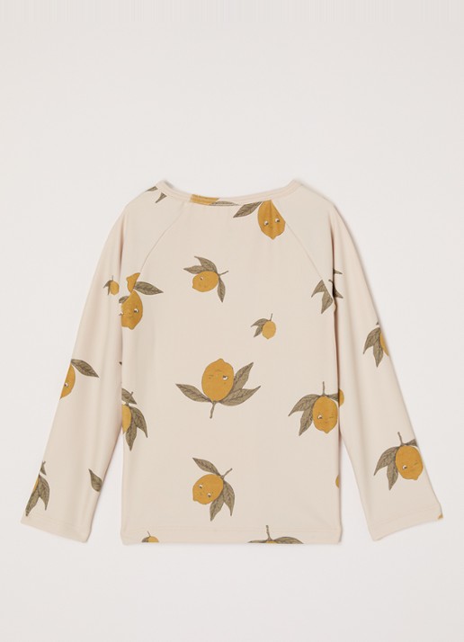 Konges Sløjd Aster uv-bestendig zwemshirt met print - voorkant 2 beige