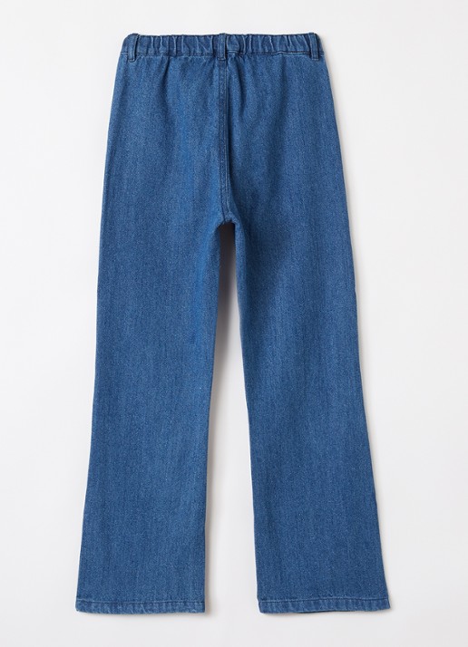 Konges Sløjd Elba flared jeans met donkere wassing - voorkant 2 indigo